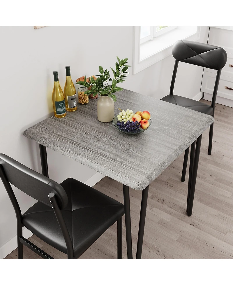 gaomon 3-Piece Dining Table Set with 2 Upholstered Chairs