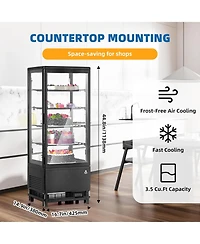 gaomon Refrigerated Display Case, Countertop Pastry Display Case Commercial Display Refrigerator with Led Lighting, Frost-Free Air-Cooling
