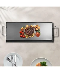 Ecooso 32 x 14 Inch Carbon Steel Griddle Plate for Gas Grill with Handles