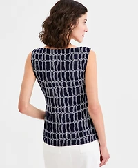 Jones New York Women's Sleeveless Scoop Neck Printed Jersey Top