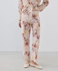 Mango Women's Watercolor Print Cotton Pajama Trousers