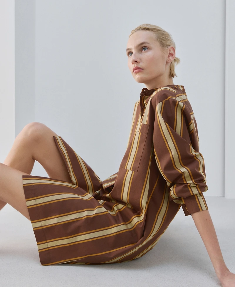 Mango Women's Stripe Printed Midi Caftan