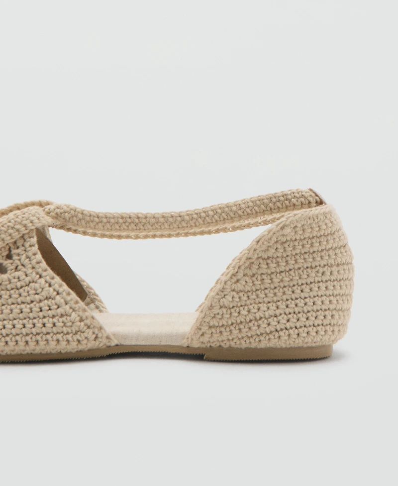 Mango Women's Crochet Lace-Up Sandals