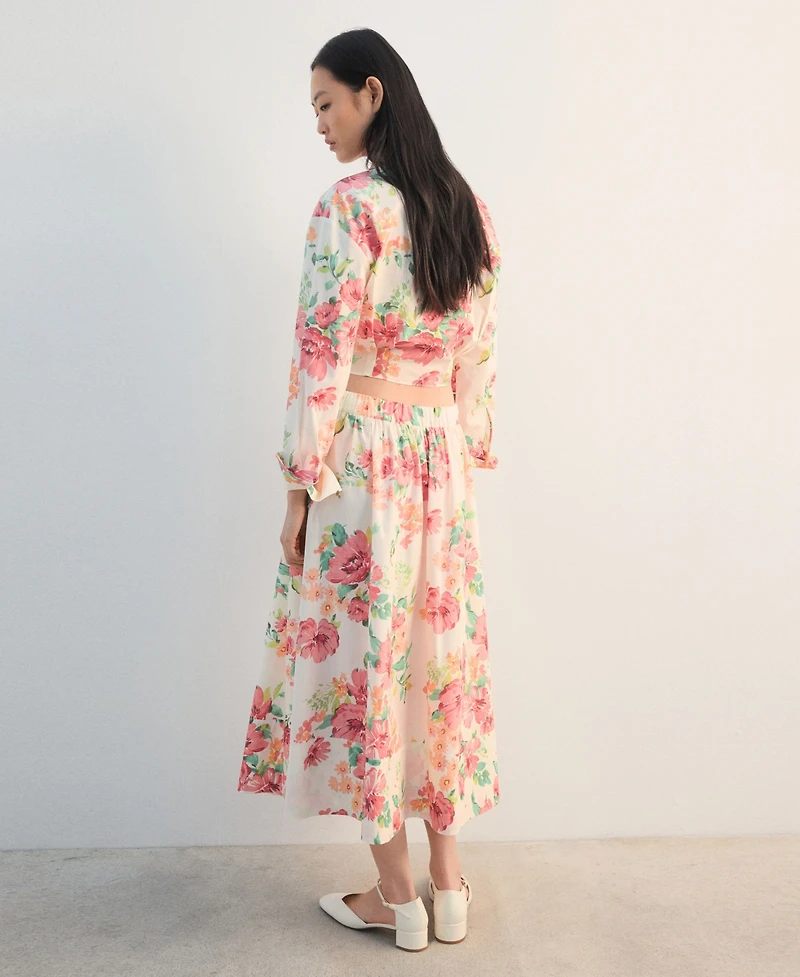 Mango Women's Floral Knot Shirt