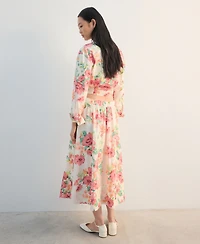 Mango Women's Floral Knot Shirt