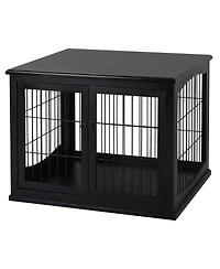 Aostirmotor Small Dog Crate End Table – Pet Cage with Two Opening Sides & Lockable Door, Decorative Indoor Kennel
