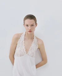 Mango Women's Back Neckline Lace Nightgown