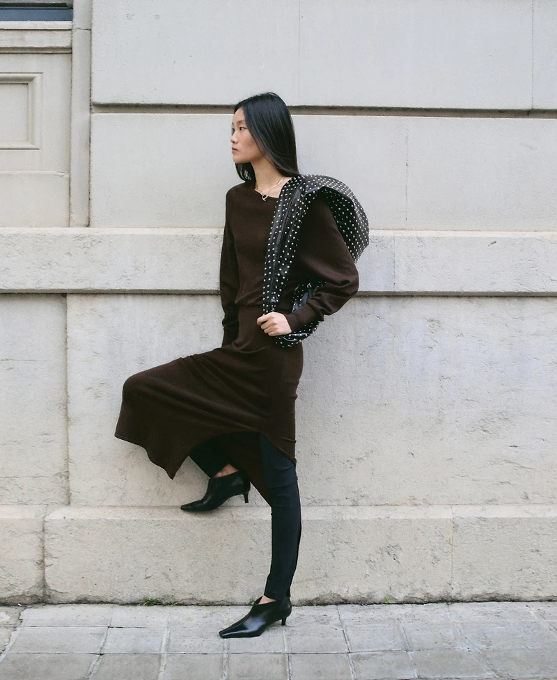 Mango Women's Fine-Knit Flared Dress