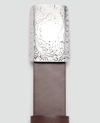 Mango Women's Engraved Buckle Leather Belt