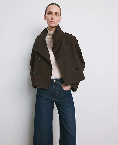 Mango Women's Turn-Up Hem Wide Leg Jeans