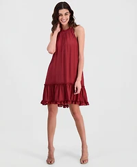 Robbie Bee Women's Tiered Ruffled-Neck Dress
