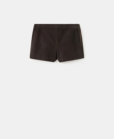Mango Women's Zipper Suede Shorts