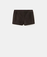 Mango Women's Zipper Suede Shorts