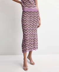 Mango Women's Flared Knitted Skirt