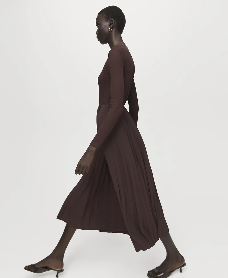 Mango Women's Flared Belt Midi-Dress