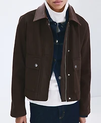 Mango Women's Contrasting Collar Denim Barn Jacket