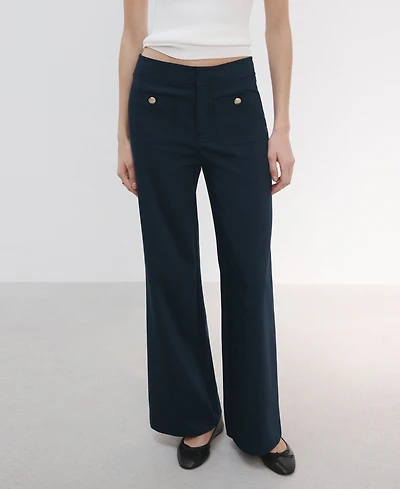 Mango Women's Jewel Buttons Straight Pants