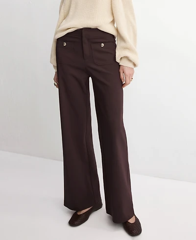 Mango Women's Jewel Buttons Straight Pants