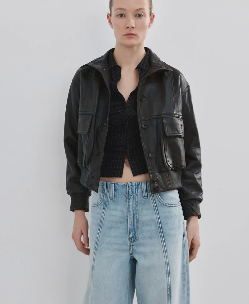 Mango Women's Seams Detail Balloon Jeans