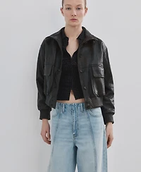 Mango Women's Seams Detail Balloon Jeans