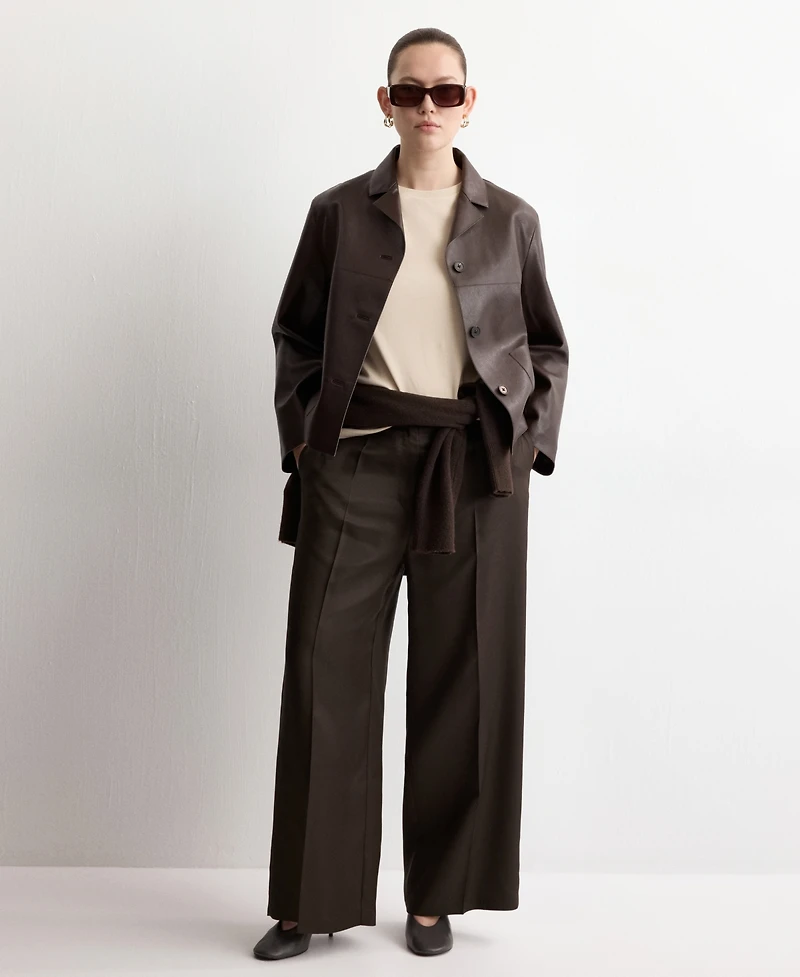 Mango Women's High-Waisted Lyocell Pants