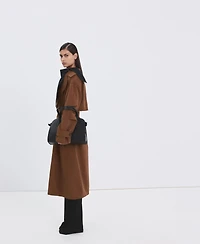 Mango Women's Long Double-Breasted Trench Coat