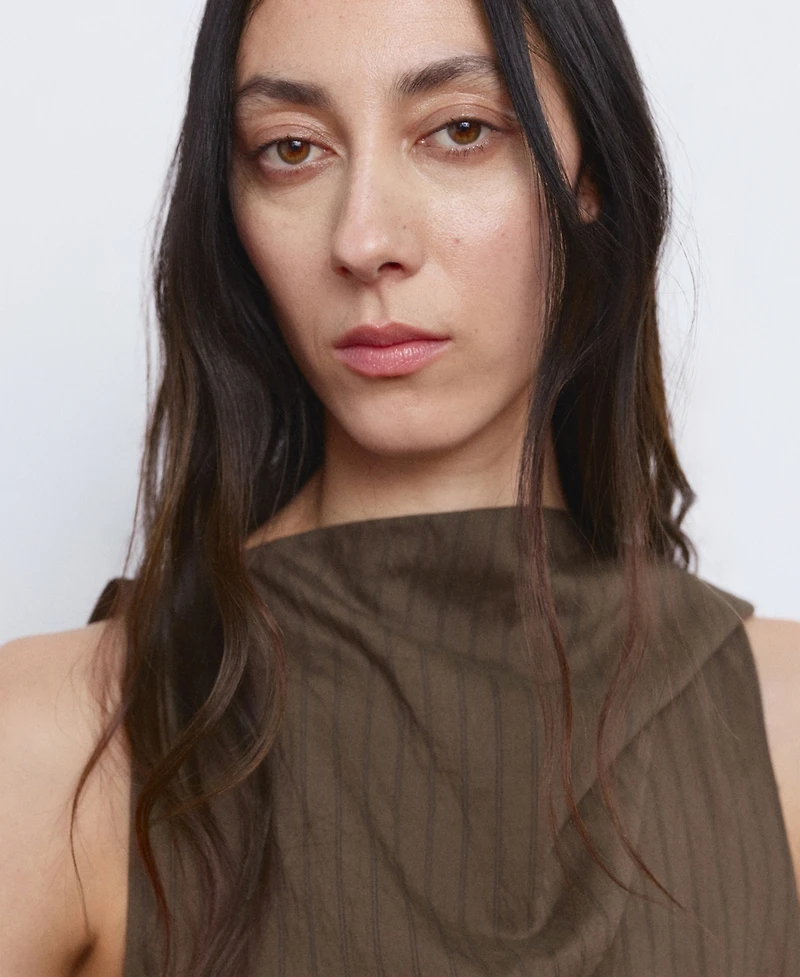 Mango Women's Striped Foulard Top