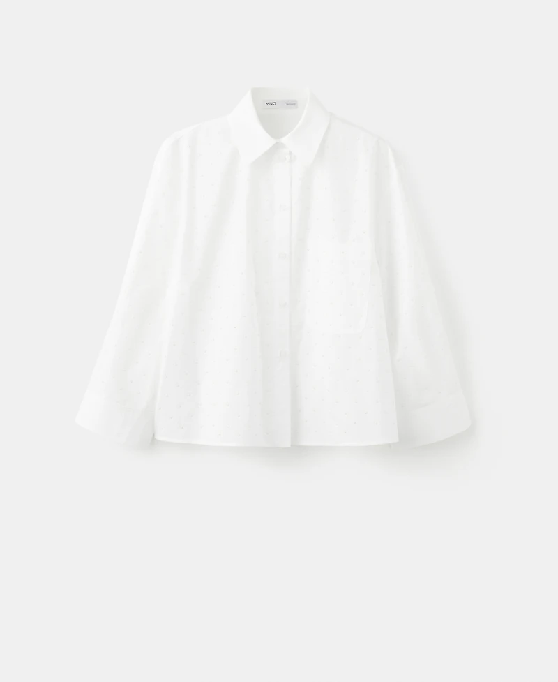 Mango Women's Pocket Cultivated Pearl Shirt