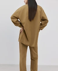 Mango Women's Collared Oversized Shirt