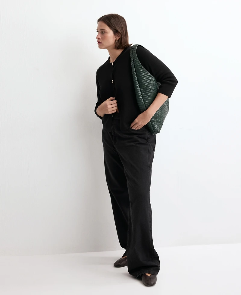 Mango Women's Jewel Button Knitted Cardigan