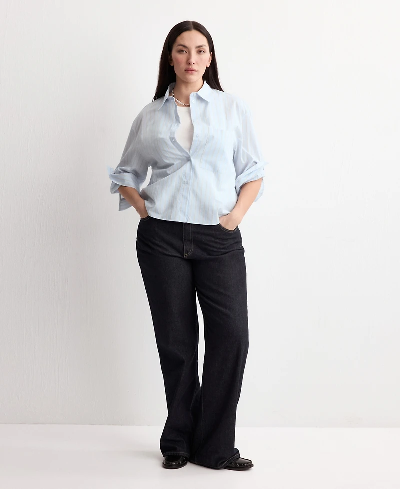 Mango Women's Striped Cotton Shirt