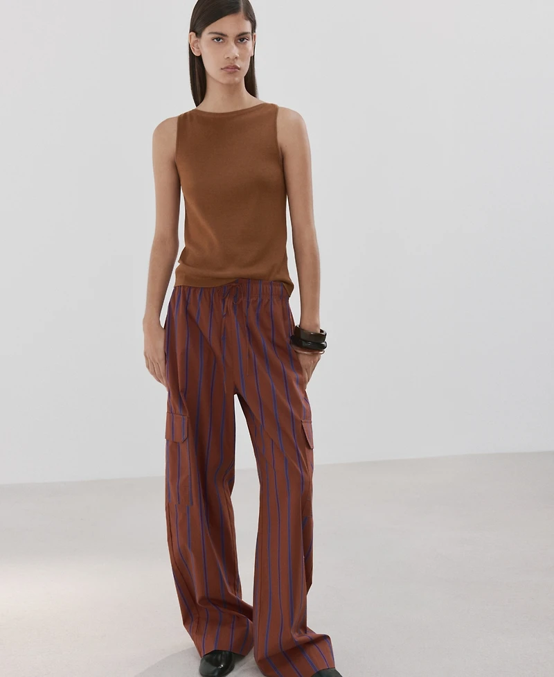 Mango Women's Side Pockets Cargo Pants