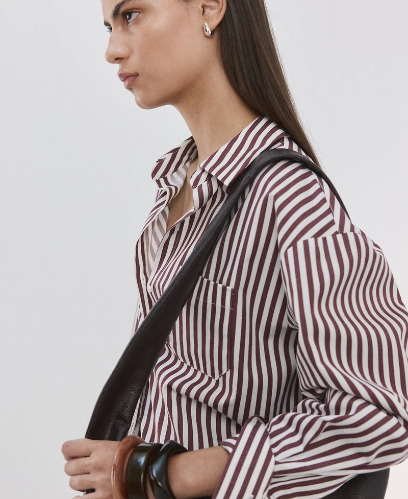Mango Women's Striped Cotton Shirt
