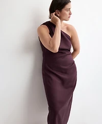 Mango Women's Side Slit Asymmetrical Dress