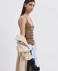 Mango Women's Striped Knit Top