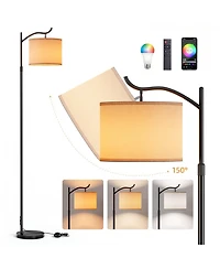 Sugift Modern 3-Head Adjustable Floor Lamp with Independent Switches, Led Bulbs Included, Tall Standing Lamp