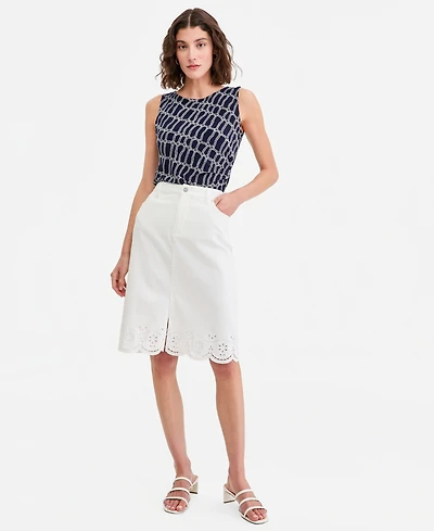 Jones New York Women's Eyelet Embroidered Pencil Skirt