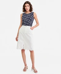 Jones New York Women's Eyelet Embroidered Pencil Skirt