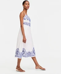 On 34th Women's Linen Blend Solid Cutwork Tank Midi Dress, Macy's Exclusive