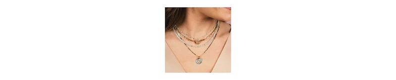 The Lovery Turquoise Bead Chain Necklace 14K Gold