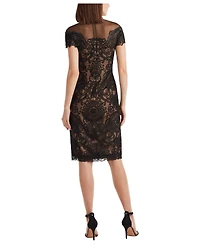 Tadashi Shoji Women's Sable Embroidered Tulle Dress