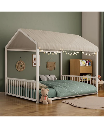 Streamdale Furniture Metal Montessori Design, Safety Rails, Low-to-Ground Frame Bed Frame