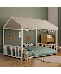 Streamdale Furniture Metal Montessori Design, Safety Rails, Low-to-Ground Frame Bed Frame