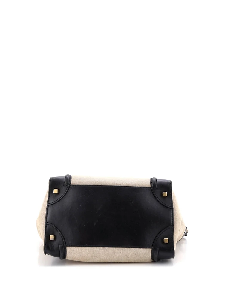 Pre-Owned Celine Mini Luggage Bag Canvas and Leather