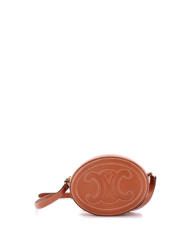 Pre-Owned Celine Mini Triomphe Oval Crossbody Bag Leather