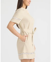 Ellen Tracy Women's Shirt Dress with Ric Rac Detail