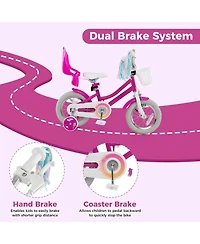 Hongge 12-Inch Kids Bike with Training Wheels and Dual Brakes for Ages 3 to 8