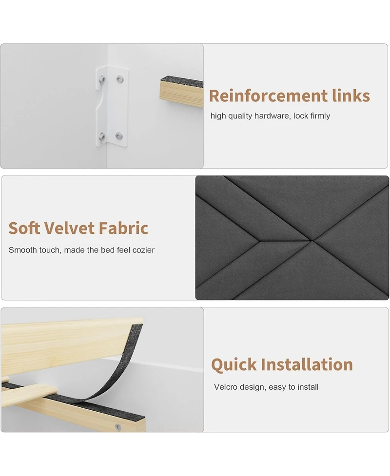 gaomon Led Bed Frame with Storage Headboard & Drawers