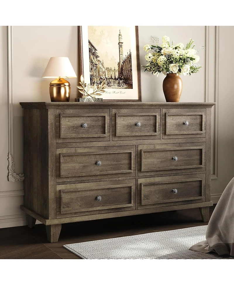 gaomon 7 Drawer Dresser for Bedroom with Metal Handles