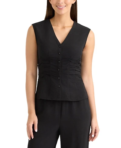 Ellen Tracy Women's Sleeveless Gathered Top